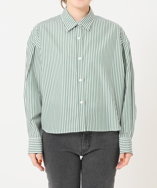 journal standard L'essage（ジャーナルスタンダードレサージュ）の「ショートシャツ（シャツ/ブラウス・レディース・ホワイト/サックスブルー/グリーン・FREE）」の7枚目の写真