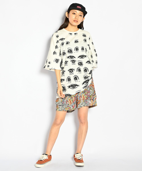 ALDIES（アールディーズ）の「Eye Eye Big T / アイアイビッグT（Tシャツ/カットソー・メンズ・ブラック/パープル/カーキ/ホワイト・FREE）」の16枚目の写真