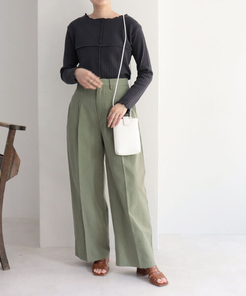 fredy repit（フレディレピ）の「タック入セミワイドパンツ（その他パンツ・レディース・ベージュ/オリーブ/ピンク・38/36）」の7枚目の写真