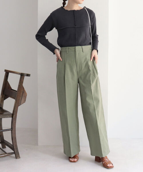 fredy repit（フレディレピ）の「タック入セミワイドパンツ（その他パンツ・レディース・ベージュ/オリーブ/ピンク・38/36）」の4枚目の写真