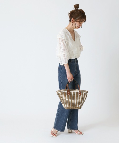 B.C STOCK(ベーセーストック)の「レースビッグカラー ブラウス(シャツ/ブラウス・レディース・ホワイト/ブラック・FREE)」の21枚目の写真