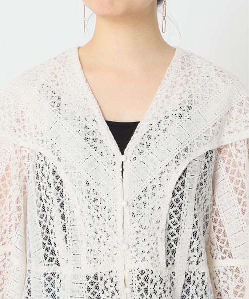 lawgy レースビッグカラー ブラウス ホワイト lawgy レースビッグカラー ブラウス ホワイト lawgy ブラウス シャツ