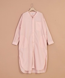 [OMNIGOD womens / オムニゴッド] キュプラ超長綿ローン ワイドスタンドカラーワンピース