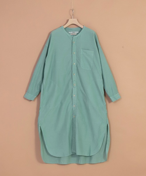 OMNIGOD（オムニゴッド）の「[OMNIGOD womens / オムニゴッド] キュプラ超長綿ローン ワイドスタンドカラーワンピース（ワンピース・レディース・ライトグレー/ピンク/ホワイト/グリーン・FREE）」の4枚目の写真