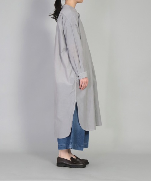 OMNIGOD（オムニゴッド）の「[OMNIGOD womens / オムニゴッド] キュプラ超長綿ローン ワイドスタンドカラーワンピース（ワンピース・レディース・ライトグレー/ピンク/ホワイト/グリーン・FREE）」の10枚目の写真