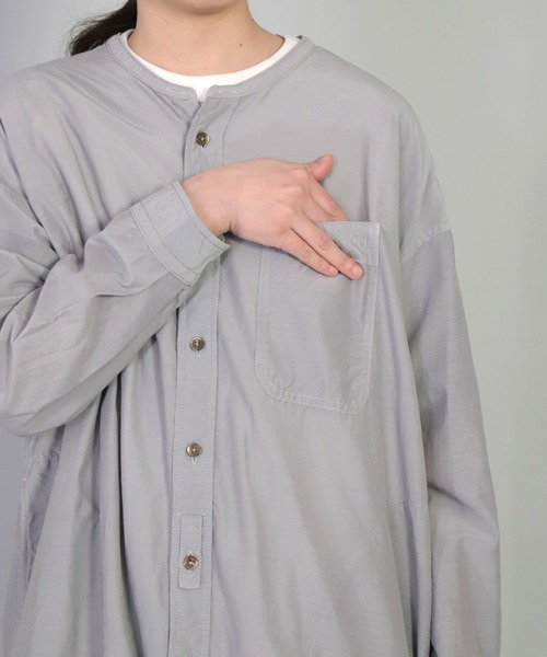 OMNIGOD（オムニゴッド）の「[OMNIGOD womens / オムニゴッド] キュプラ超長綿ローン ワイドスタンドカラーワンピース（ワンピース・レディース・ライトグレー/ピンク/ホワイト/グリーン・FREE）」の13枚目の写真