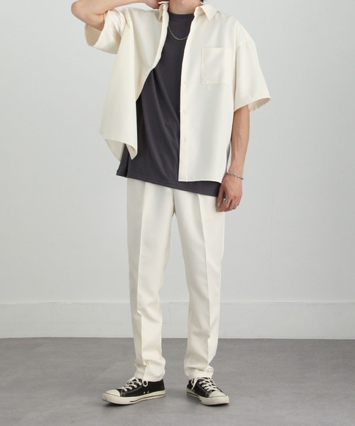ZIP FIVE（ジップファイブ）の「【ZIP FIVE】【セットアップ　2点セット】リラックスオーバーシャツ＆テーパードスラックス（セットアップ・メンズ・ブラック/ベージュ/ブラウン/オフホワイト/ブルー/チャコール・MEDIUM/LARGE/X-LARGE）」の20枚目の写真