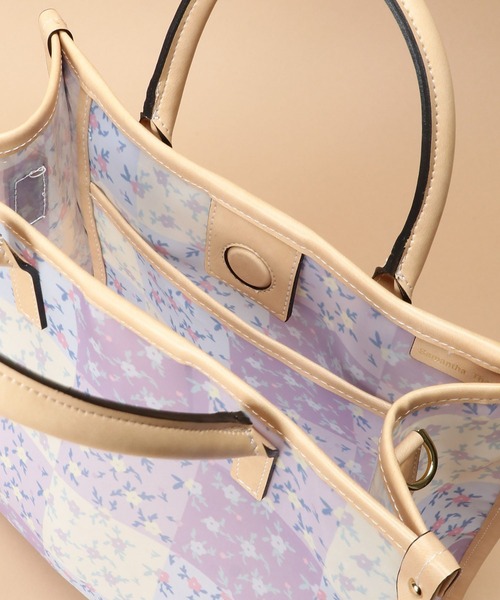 Samantha Thavasa（サマンサタバサ）の「フラワーパッチワーク チュールトートバッグ 小サイズ（トートバッグ・レディース・ブラウン/ラベンダー・FREE）」の12枚目の写真