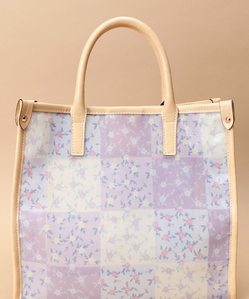 Samantha Thavasa（サマンサタバサ）の「フラワーパッチワーク チュールトートバッグ 小サイズ（トートバッグ・レディース・ブラウン/ラベンダー・FREE）」の13枚目の写真