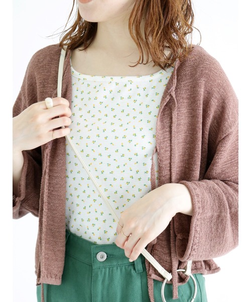 ehka sopo（エヘカソポ）の「花柄／無地アソートタンクトップ（タンクトップ・レディース・イエロー/ブルー/グリーン/キナリ・ﾌﾘ-）」の4枚目の写真