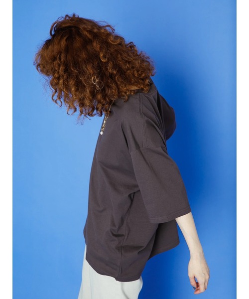 koe(コエ)の「【ユニセックス】ヘビーウェイトコットンTEE*(Tシャツ/カットソー・レディース・ライトブルー/チャコールグレー/ブラック/ベージュ/ラベンダー/グリーン/オフホワイト/カーキ・XL/M/L)」の10枚目の写真