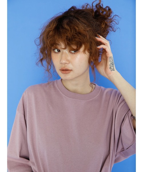 koe(コエ)の「【ユニセックス】ヘビーウェイトコットンTEE*(Tシャツ/カットソー・レディース・ライトブルー/チャコールグレー/ブラック/ベージュ/ラベンダー/グリーン/オフホワイト/カーキ・XL/M/L)」の12枚目の写真