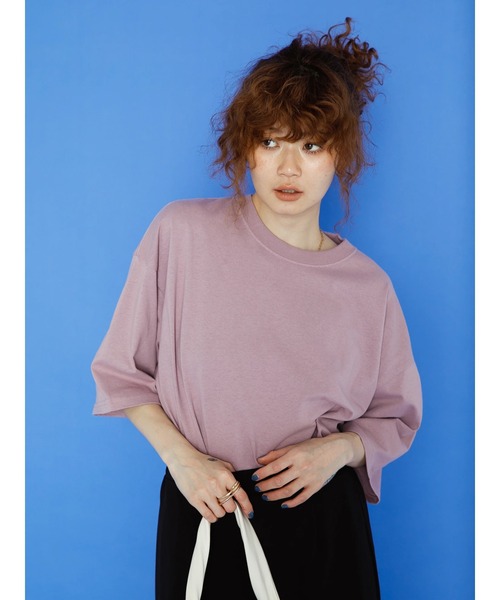 koe(コエ)の「【ユニセックス】ヘビーウェイトコットンTEE*(Tシャツ/カットソー・レディース・ライトブルー/チャコールグレー/ブラック/ベージュ/ラベンダー/グリーン/オフホワイト/カーキ・XL/M/L)」の19枚目の写真