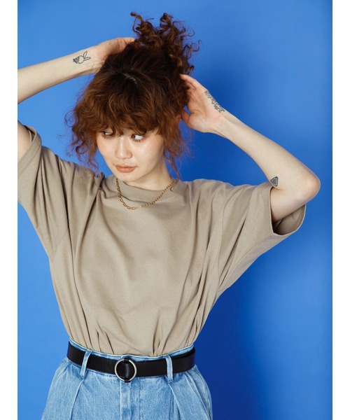 koe(コエ)の「【ユニセックス】ヘビーウェイトコットンTEE*(Tシャツ/カットソー・レディース・ライトブルー/チャコールグレー/ブラック/ベージュ/ラベンダー/グリーン/オフホワイト/カーキ・XL/M/L)」の20枚目の写真