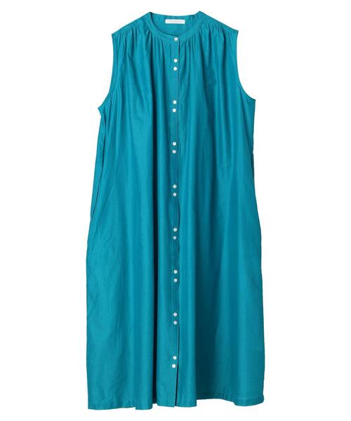 Green　Parks（グリーンパークス）の「インド綿 ボイルノースリーブワンピース（ワンピース・レディース・ブラック/ターコイズブルー/グレイッシュベージュ・FREE）」の14枚目の写真