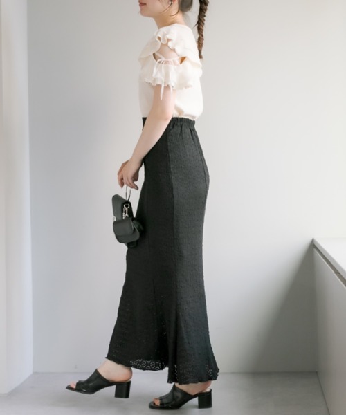 OLIVE des OLIVE（オリーブデオリーブ）の「フラワーレースマーメイドスカート（スカート・レディース・オフホワイト/ピンク/ブラック・FREE）」の11枚目の写真