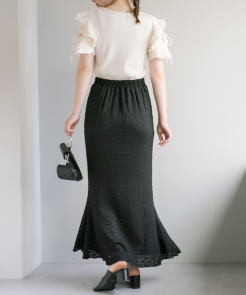 OLIVE des OLIVE（オリーブデオリーブ）の「フラワーレースマーメイドスカート（スカート・レディース・オフホワイト/ピンク/ブラック・FREE）」の12枚目の写真