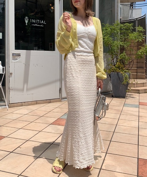 OLIVE des OLIVE（オリーブデオリーブ）の「フラワーレースマーメイドスカート（スカート・レディース・オフホワイト/ピンク/ブラック・FREE）」の4枚目の写真