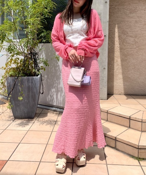 OLIVE des OLIVE（オリーブデオリーブ）の「フラワーレースマーメイドスカート（スカート・レディース・オフホワイト/ピンク/ブラック・FREE）」の21枚目の写真