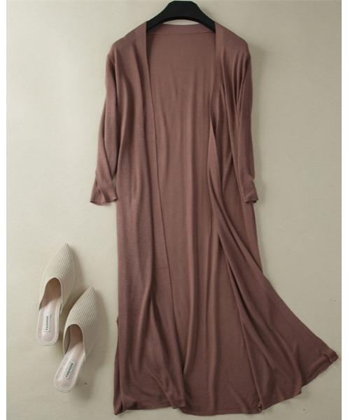 Ritzy（リッツィー）の「麻混シアーひざ丈カーディガン（カーディガン/ボレロ・レディース・ホワイト/ブラック/ベージュ/グレー/ピンク/ブルー/アイボリー/ミント/ブラウン系・FREE）」の5枚目の写真