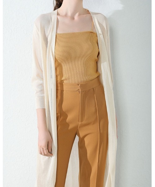 Ritzy（リッツィー）の「麻混シアーひざ丈カーディガン（カーディガン/ボレロ・レディース・ホワイト/ブラック/ベージュ/グレー/ピンク/ブルー/アイボリー/ミント/ブラウン系・FREE）」の3枚目の写真