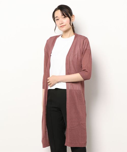 Ritzy（リッツィー）の「麻混シアーひざ丈カーディガン（カーディガン/ボレロ・レディース・ホワイト/ブラック/ベージュ/グレー/ピンク/ブルー/アイボリー/ミント/ブラウン系・FREE）」の19枚目の写真