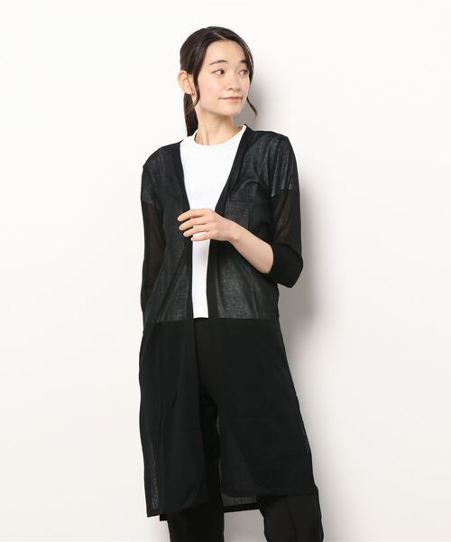 Ritzy（リッツィー）の「麻混シアーひざ丈カーディガン（カーディガン/ボレロ・レディース・ホワイト/ブラック/ベージュ/グレー/ピンク/ブルー/アイボリー/ミント/ブラウン系・FREE）」の21枚目の写真