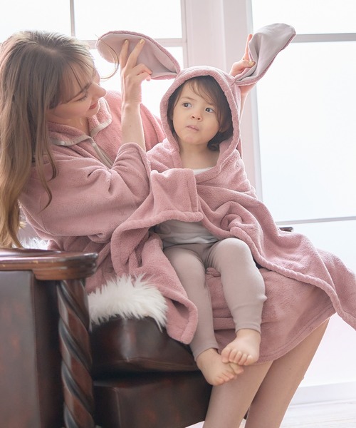 Rosemadame（ローズマダム）の「アニマルバスローブ フード付き 吸水速乾 ふんわり やわらか 肌ざわりやさしい マイクロファイバー（おくるみ・キッズ・ダークグレー/グレー/グリーン/ピンク/ブルー/チャコールグレー/アイボリー/イエロー/ブラウン・フリー）」の17枚目の写真