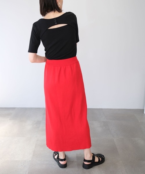 ＡＮＤＪ（アンドジェイ）の「2WAYバックオープンリブトップス（Tシャツ/カットソー・レディース・オフホワイト/グリーン/ブラック/オレンジ・M）」の14枚目の写真