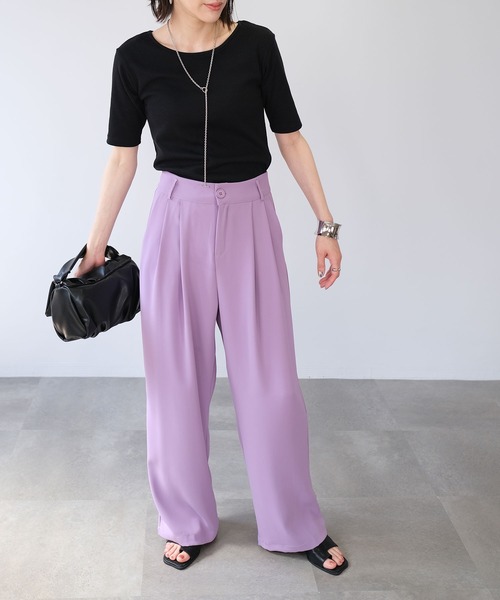 ＡＮＤＪ（アンドジェイ）の「2WAYバックオープンリブトップス（Tシャツ/カットソー・レディース・オフホワイト/グリーン/ブラック/オレンジ・M）」の22枚目の写真