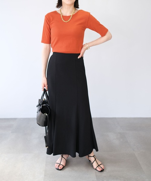 ＡＮＤＪ（アンドジェイ）の「2WAYバックオープンリブトップス（Tシャツ/カットソー・レディース・オフホワイト/グリーン/ブラック/オレンジ・M）」の11枚目の写真