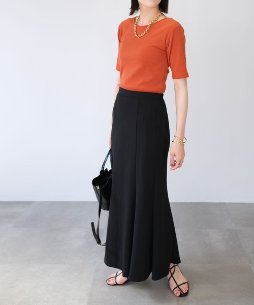 ＡＮＤＪ（アンドジェイ）の「2WAYバックオープンリブトップス（Tシャツ/カットソー・レディース・オフホワイト/グリーン/ブラック/オレンジ・M）」の12枚目の写真