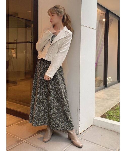 dazzlin（ダズリン）の「ベーシックライダースジャケット（ライダースジャケット・レディース・アイボリー/ブラック/パープル・FREE）」の8枚目の写真