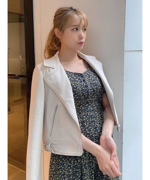 dazzlin（ダズリン）の「ベーシックライダースジャケット（ライダースジャケット・レディース・アイボリー/ブラック/パープル・FREE）」の10枚目の写真