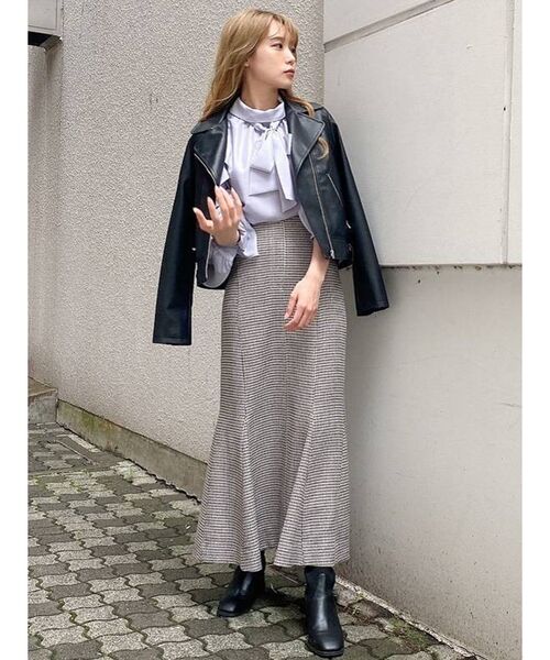 dazzlin（ダズリン）の「ベーシックライダースジャケット（ライダースジャケット・レディース・アイボリー/ブラック/パープル・FREE）」の12枚目の写真