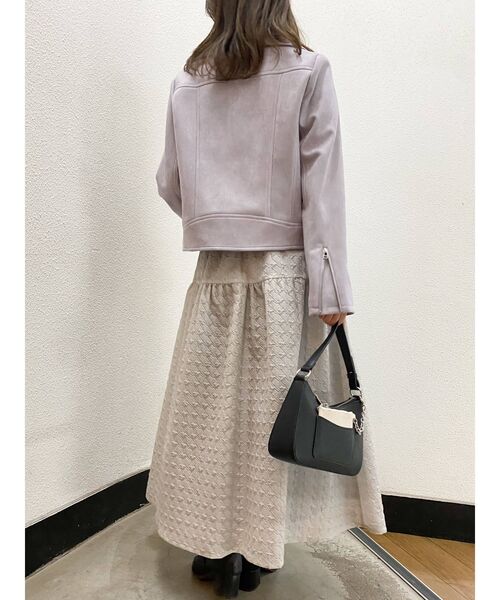 dazzlin（ダズリン）の「ベーシックライダースジャケット（ライダースジャケット・レディース・アイボリー/ブラック/パープル・FREE）」の17枚目の写真