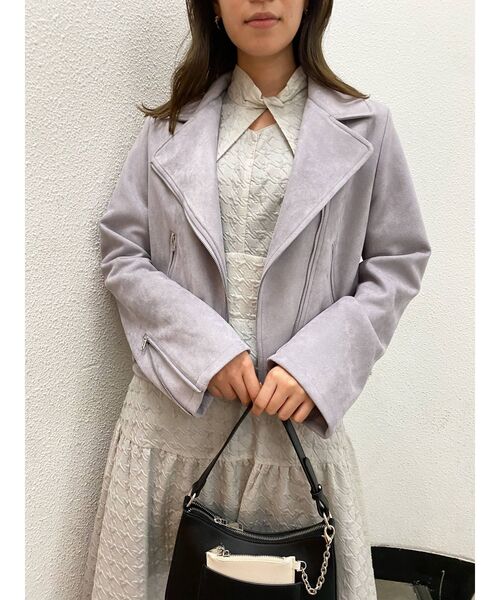 dazzlin（ダズリン）の「ベーシックライダースジャケット（ライダースジャケット・レディース・アイボリー/ブラック/パープル・FREE）」の20枚目の写真