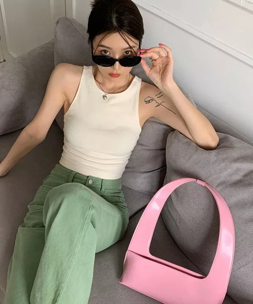 Auntie Rosa（アンティローザ）の「バックスタイルキャミタンク（タンクトップ・レディース・ブラック/ホワイト・FREE）」の15枚目の写真