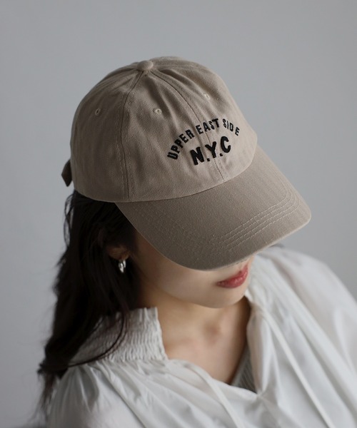 Bonjour Sagan（ボンジュールサガン）の「コットンロゴキャップ（キャップ・レディース・ベージュ/ネイビー・FREE）」の2枚目の写真