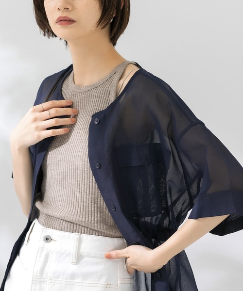 KBF（ケイビーエフ）の「アメリカンスリーブリブタンクトップ（タンクトップ・レディース・ベージュ/ネイビー/オフホワイト/カーキ・ONE）」の9枚目の写真