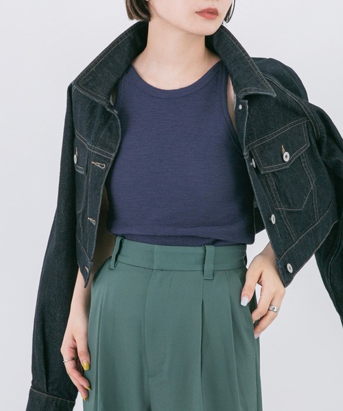 KBF（ケイビーエフ）の「アメリカンスリーブリブタンクトップ（タンクトップ・レディース・ベージュ/ネイビー/オフホワイト/カーキ・ONE）」の15枚目の写真