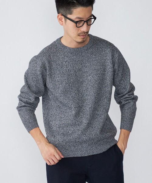 SHIPS（シップス）の「SHIPS:〈手洗い可能〉コットン カシミヤ ソリッド クルーネックニット（ニット/セーター・メンズ・ライトグレー/ネイビー/ダークグレー・SMALL/X-LARGE/LARGE/MEDIUM）」の3枚目の写真