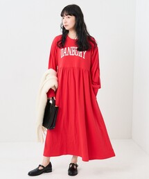FREAK'S STORE | ウエスト切替ロゴロングスリーブワンピース(ワンピース)