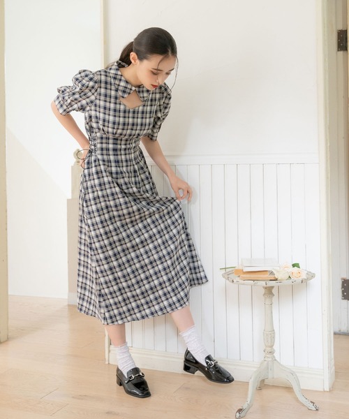 DearMyLoveRose(ディアマイラブローズ)の「サイドレースアップパフワンピース(ワンピース・レディース・ベビーピンク/ブラック/ベージュ/ネイビー・MEDIUM/LARGE/X-LARGE/XX-LARGE)」の12枚目の写真