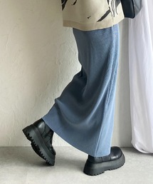 セルフカットIラインハイウエスト細プリーツロングスカート