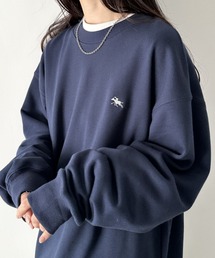 POLOCHAMPS/ポロチャンプス 別注 ワンポイント刺繍 クルーネック 長袖オーバーサイズスウェット