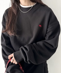 POLOCHAMPS/ポロチャンプス 別注 ワンポイント刺繍 クルーネック 長袖オーバーサイズスウェット