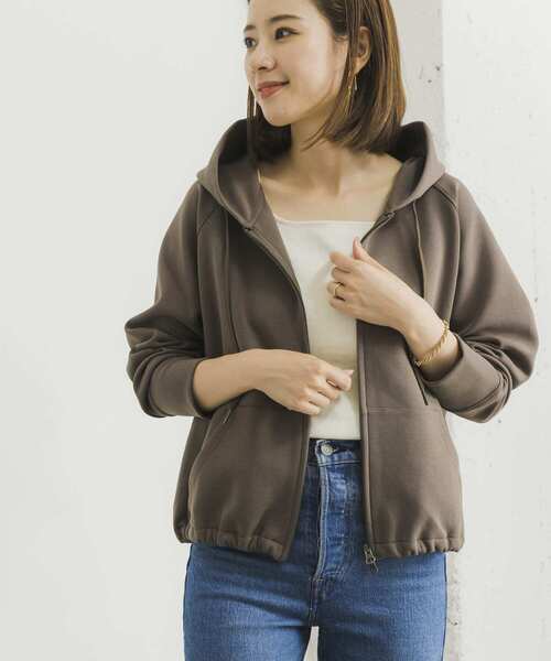 URBAN RESEARCH（アーバンリサーチ）の「『一部WEB限定カラー』ダンボールZIPパーカー（パーカー・レディース・ブラック/チャコールグレー/ベージュ系その他/カーキ・FREE）」の7枚目の写真