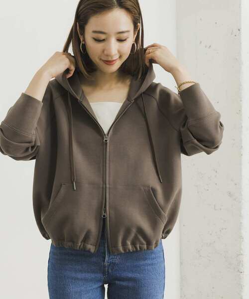 URBAN RESEARCH（アーバンリサーチ）の「『一部WEB限定カラー』ダンボールZIPパーカー（パーカー・レディース・ブラック/チャコールグレー/ベージュ系その他/カーキ・FREE）」の10枚目の写真