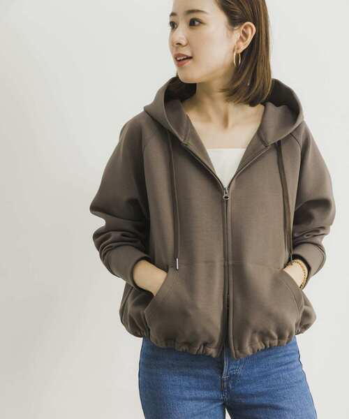 URBAN RESEARCH（アーバンリサーチ）の「『一部WEB限定カラー』ダンボールZIPパーカー（パーカー・レディース・ブラック/チャコールグレー/ベージュ系その他/カーキ・FREE）」の12枚目の写真
